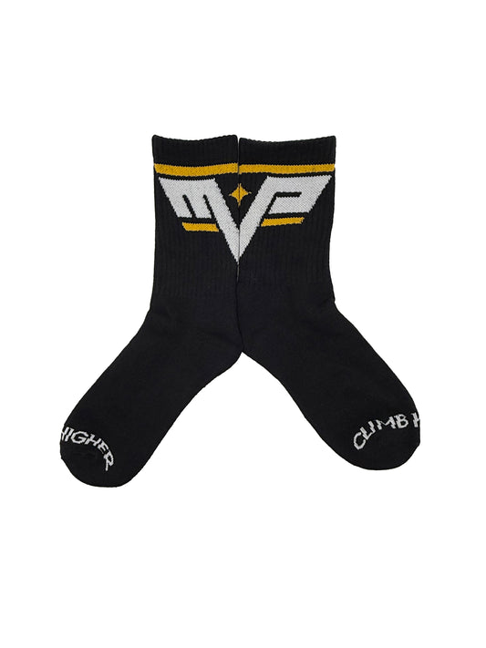 Black & Yellow, Black & Yellow MVP Crew Socks - Women's